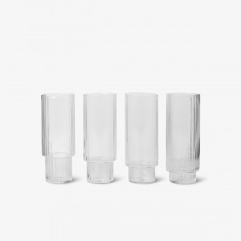 Ribbed long drink glasses